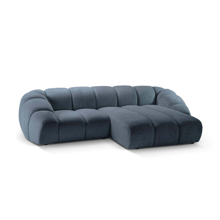 Micadoni Diana 3-zits Hoekbank met Chaise Longue Rechts - Denimblauw