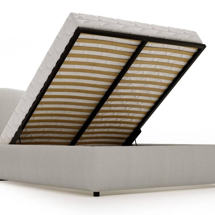 NADUVI Collection Lavelle bedframe bouclé met opbergvak 140 x 200 cm