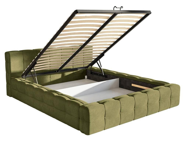 Selsey Design Tilly bedframe velvet met opbergvak 180 x 200 cm