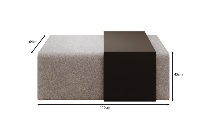 Meubella Salontafel Melbourne - Zwart velvet - 110 cm