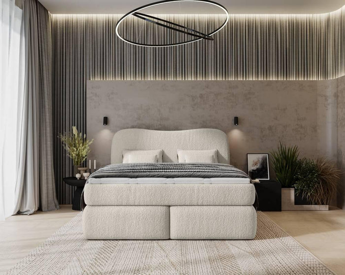 NADUVI Collection Lavelle boxspring bouclé 180 x 200 cm