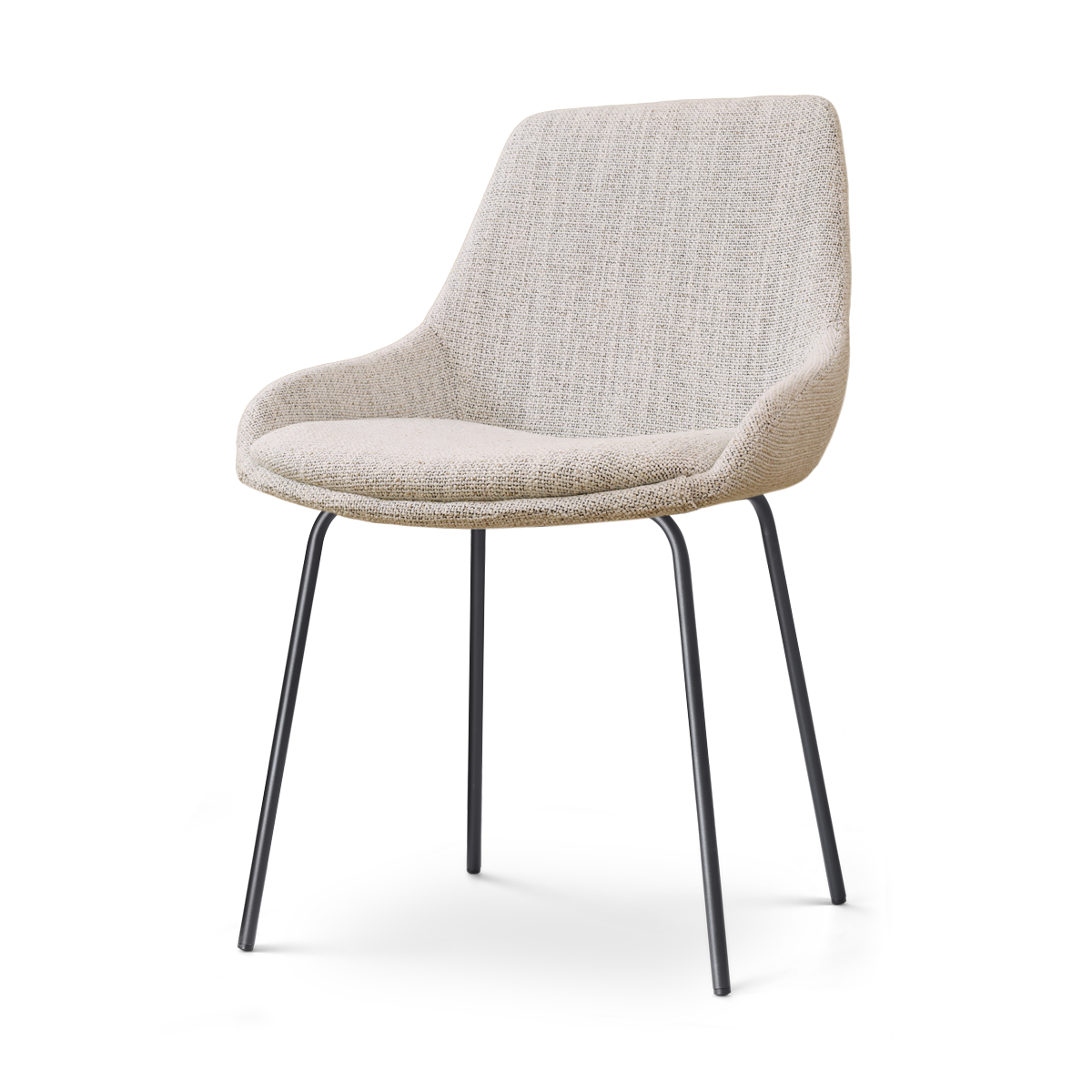 Nolon Nora-Isa Eetkamerstoel Beige Gemêleerd - Stof - Zwart Onderstel