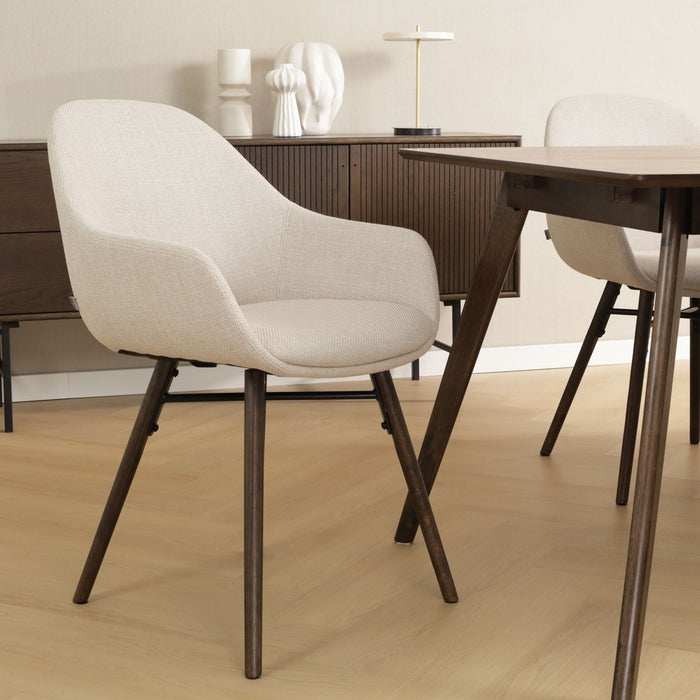 Nolon Nena-Mae Eetkamerstoelen Set van 4 - Beige - Walnoot