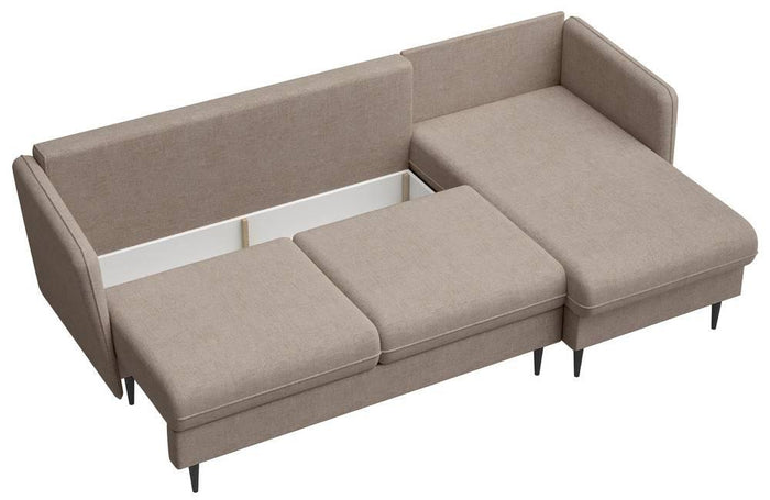 Selsey Design Sion hoekbank links|rechts chenille met slaapfunctie