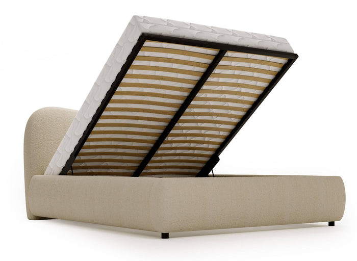 NADUVI Collection Lavelle bedframe bouclé met opbergvak 140 x 200 cm