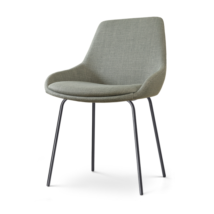Nolon Nora-Isa Eetkamerstoel Saliegroen - Stof - Zwart Onderstel