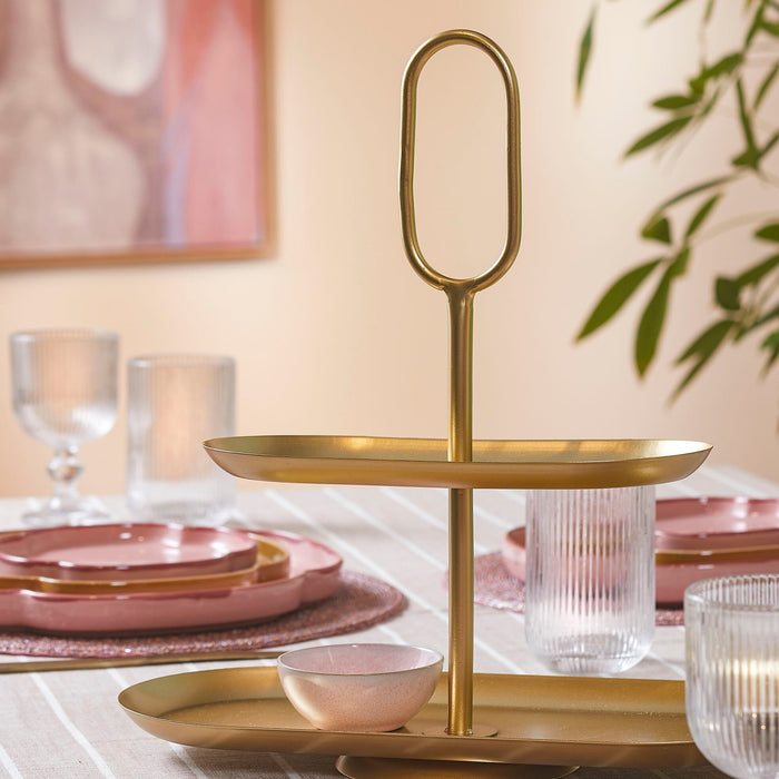 Mica Decorations Rama Etagere 2 Laags - L38 x B17 x H37 cm - Goud