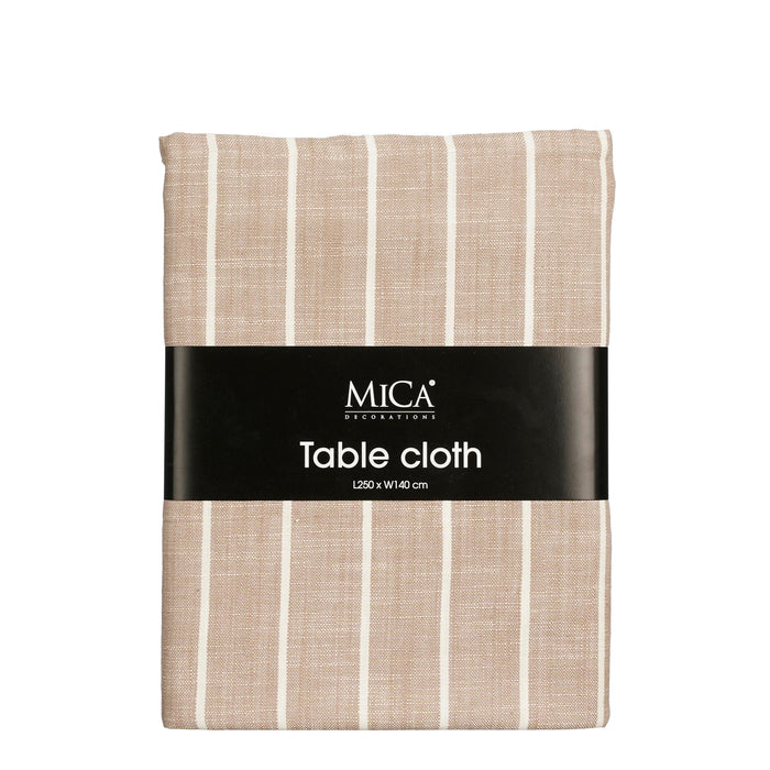Mica Decorations Alivo Tafelkleed - L250 x B140 cm - Beige, Wit