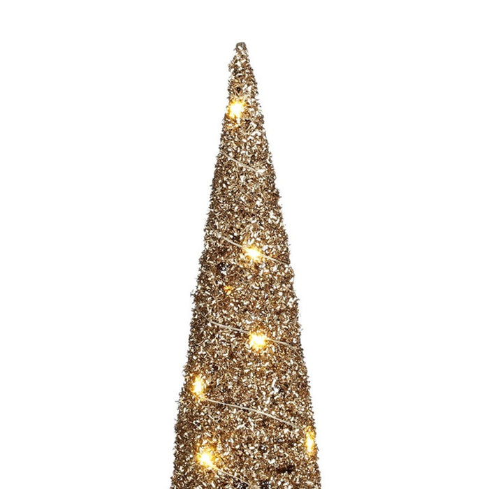 House of Seasons LED kegel kerstboom lamp - champagne - H40 cm