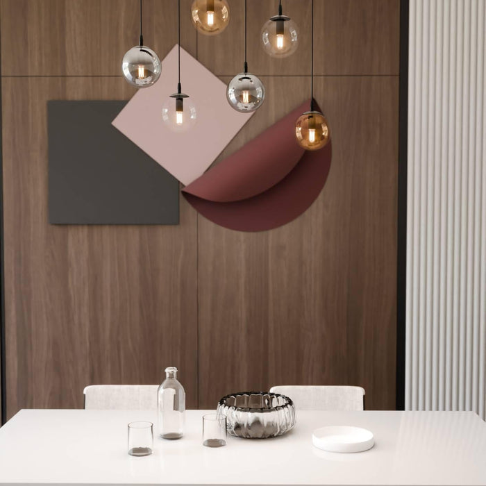 NADUVI Collection Glazen hanglamp eetkamer Cosmo 6-lichts