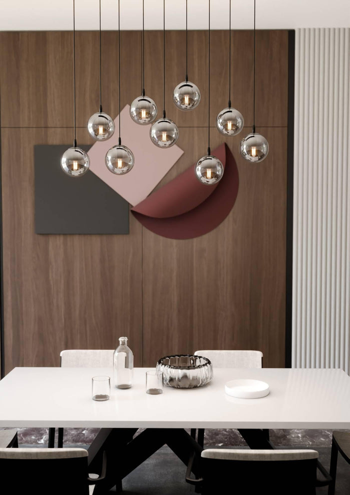 NADUVI Collection Glazen hanglamp eetkamer Cosmo 9-lichts