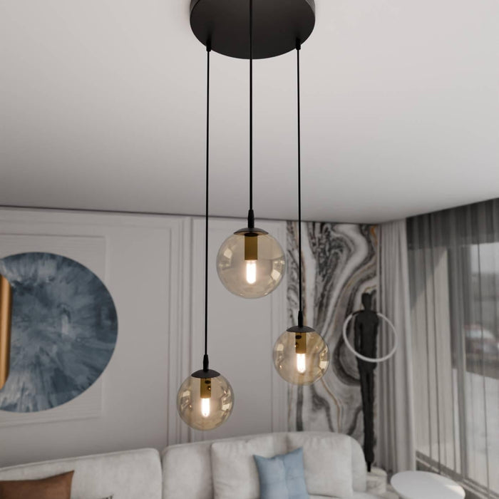 NADUVI Collection Glazen hanglamp eetkamer Cosmo 3-lichts