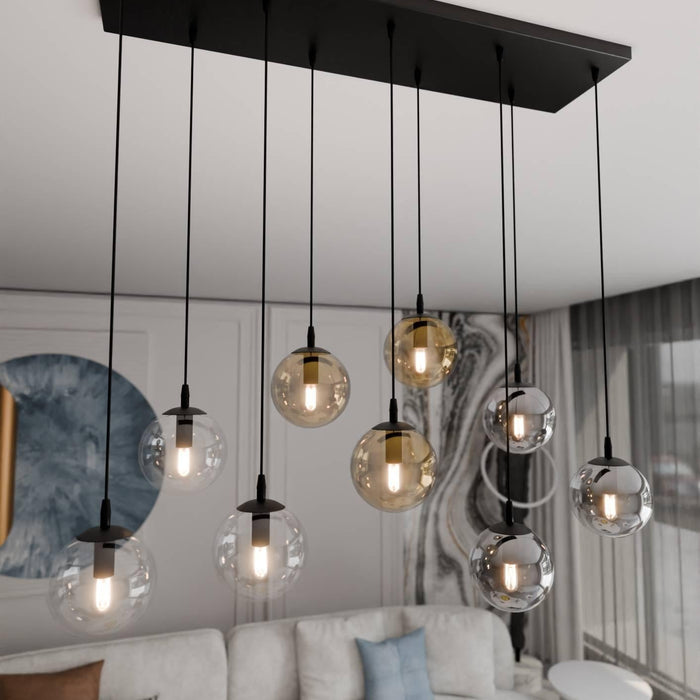 NADUVI Collection Glazen hanglamp eetkamer Cosmo 9-lichts