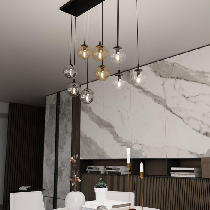 NADUVI Collection Glazen hanglamp eetkamer Cosmo 9-lichts