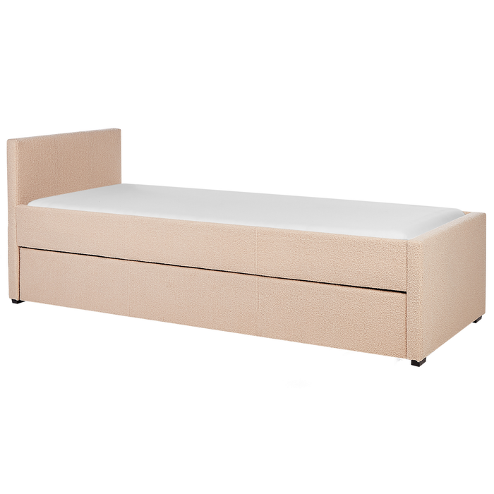 Beliani - MARMANDE - Slaapbank - Perzik - 80 x 200 cm - Bouclé