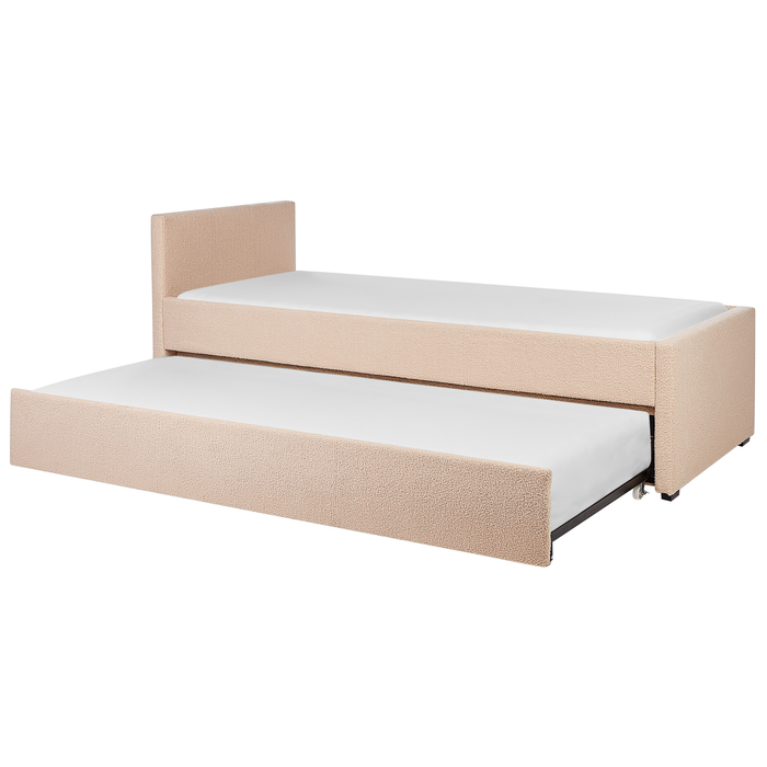 Beliani - MARMANDE - Slaapbank - Perzik - 80 x 200 cm - Bouclé