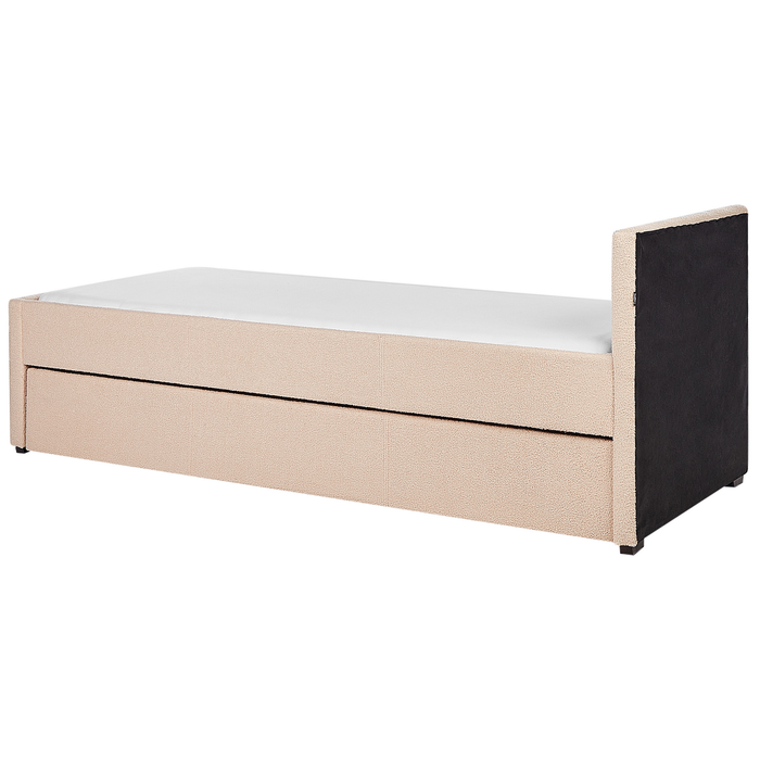 Beliani - MARMANDE - Slaapbank - Perzik - 80 x 200 cm - Bouclé