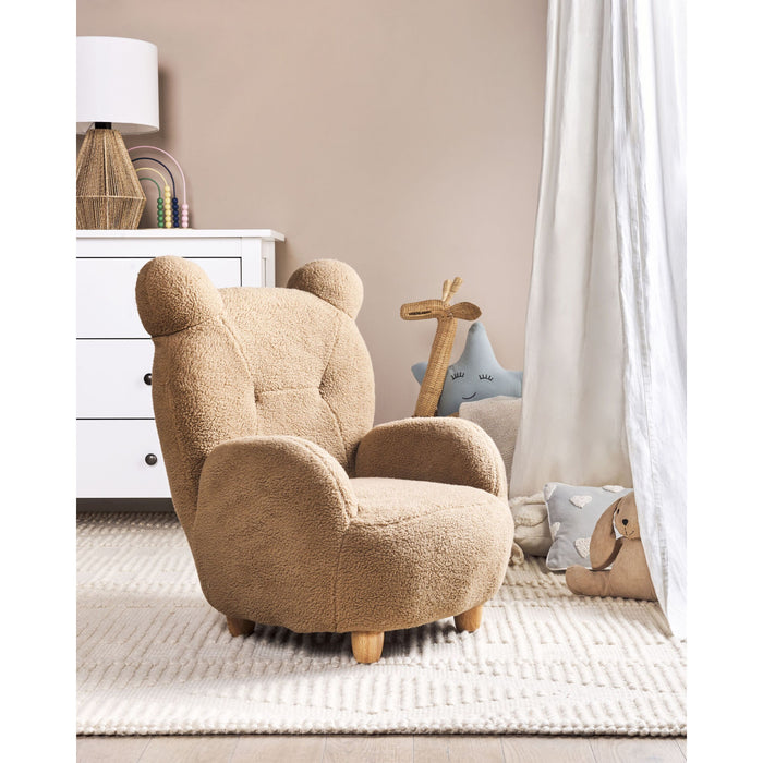 Beliani - MELBU - Kinderstoel - Lichtbruin - Nepbont