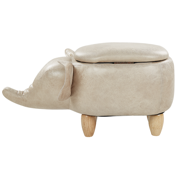 Beliani - ELEPHANT - Hocker - Taupe - Kunstleer