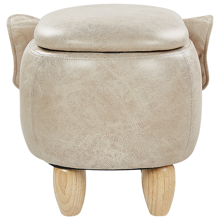 Beliani - ELEPHANT - Hocker - Taupe - Kunstleer