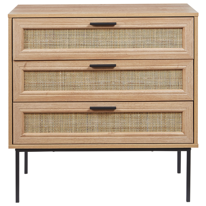 Beliani - PASCO - Dressoir 3-lades - Lichte houtkleur - Rotan