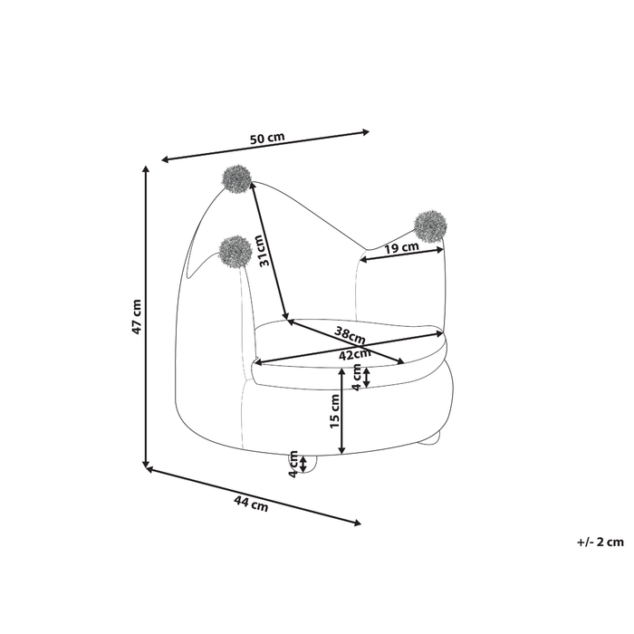 Beliani - VEGA - Kinderstoel - Beige - Fluweel