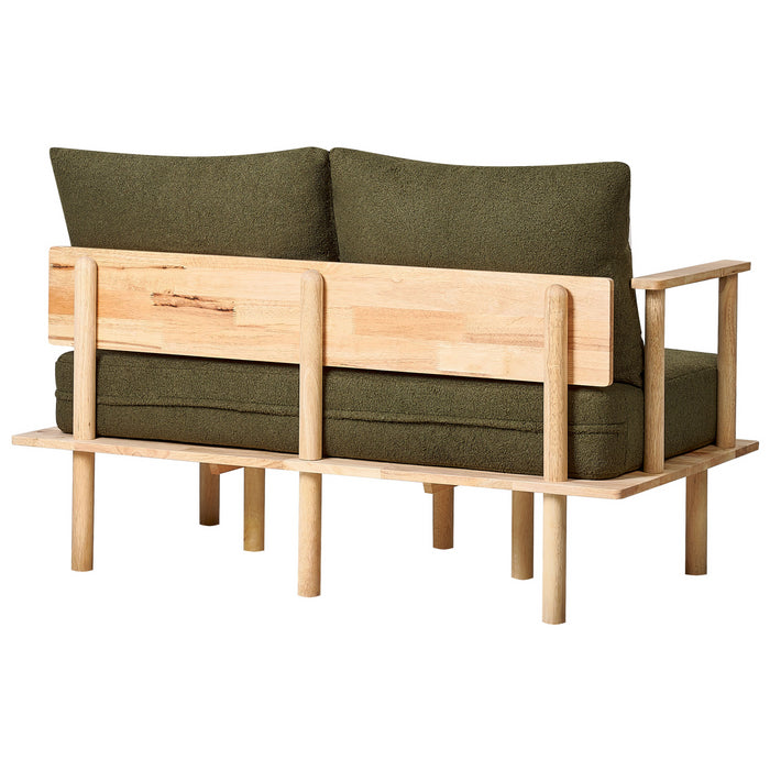 Beliani - ASKER - Tweezitsbank - Donkergroen - Bouclé