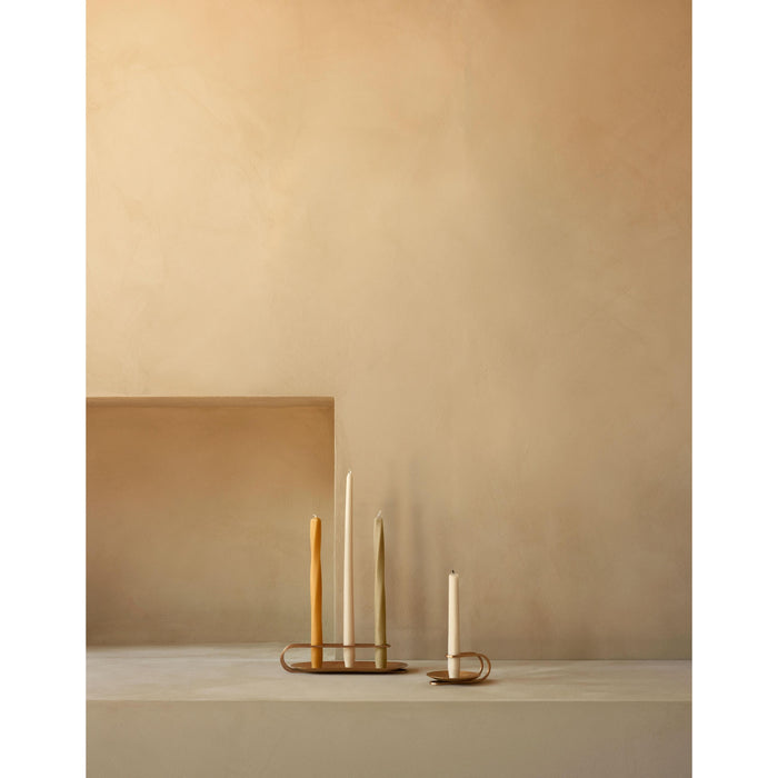 Audo Copenhagen Spire Smooth Tapered kaarsen H38 set van 6 Ochre