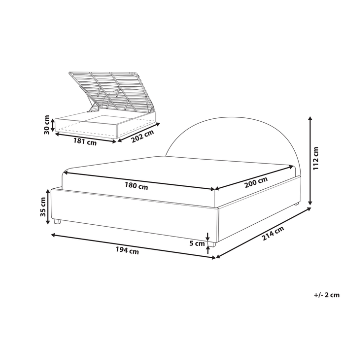 Beliani-VAUCLUSE -Tweepersoonsbed-Pastelroze-180 x 200 cm-Polyester