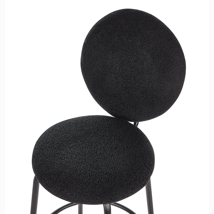 Beliani - EMERY - Barkruk set van 2 - Zwart - Bouclé