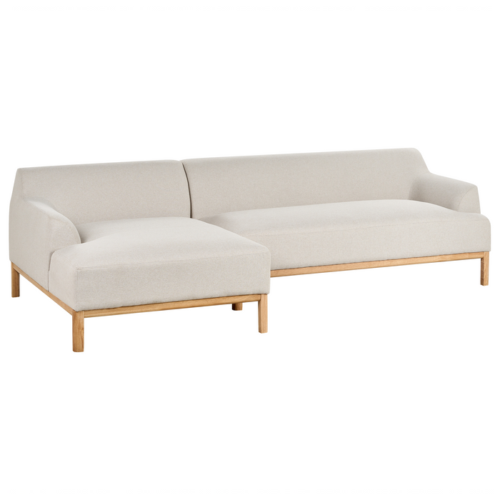 Beliani - SOSJO - Hoekbank - Lichtbeige - Rechtszijdig - Polyester