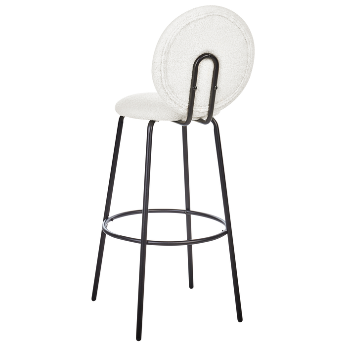 Beliani - EMERY - Barkruk set van 2 - Wit - Bouclé