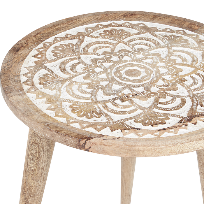 Beliani-SAKITA-Bijzettafel set van 2-Lichte houtkleur-Mangohout