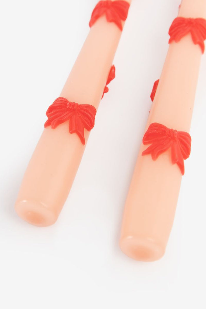 Sissy-Boy Lichtroze sierkaarsen met strikjes-2st.