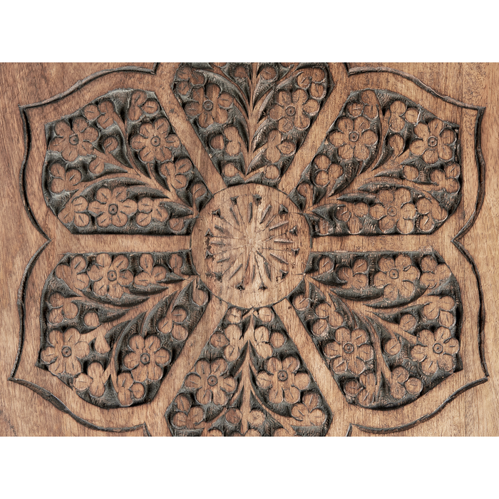 Beliani-TURUA-Bijzettafel set van 2-Donkere houtkleur-Mangohout