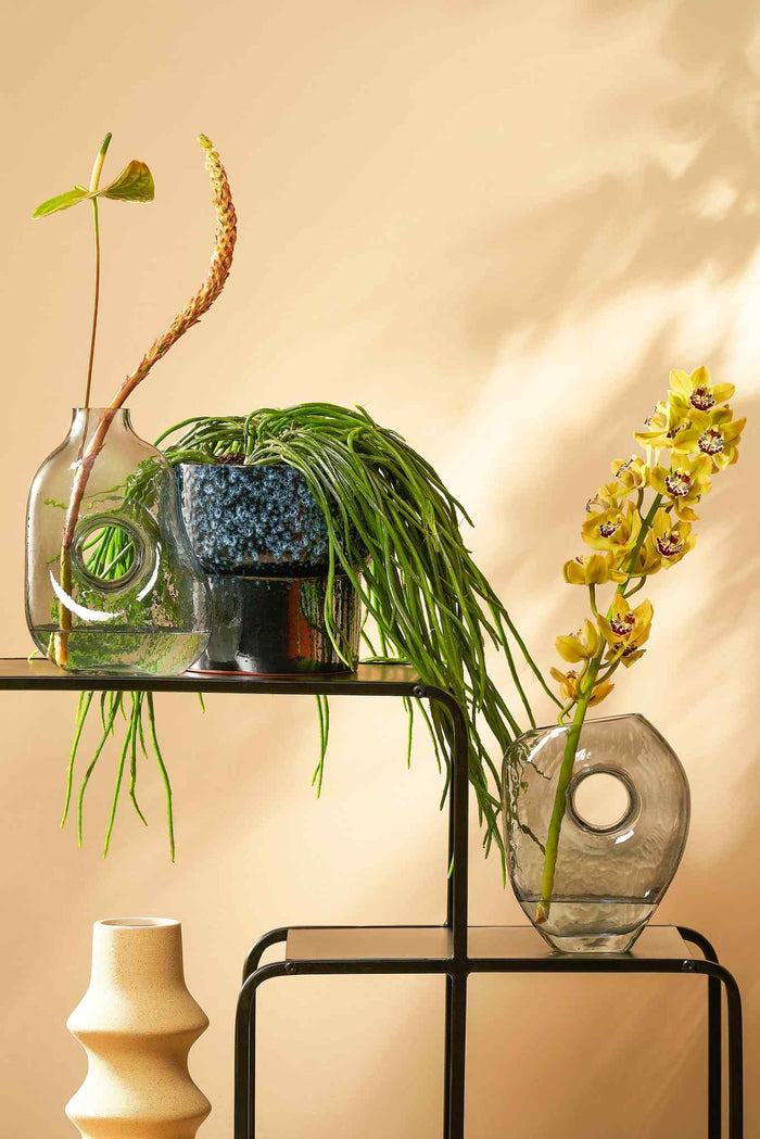 Mica Decorations Jay Vaas - L18,5 x B10,5 x H25 cm - Glas - Lichtgrijs