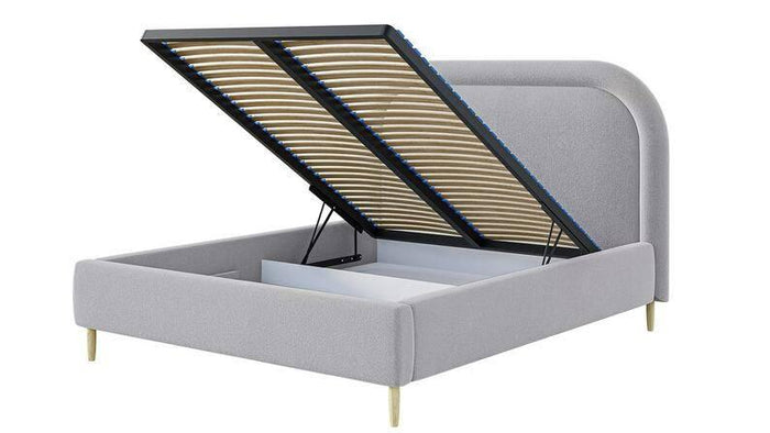 NADUVI Collection Bedframe Lorena chenille 140 x 200 cm