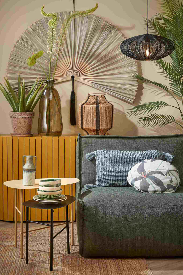 Mica Decorations Kanti Hanglamp - H20 x Ø41 cm - Metaal - Zwart