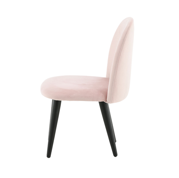 Nest living Britta velvet kinderstoel roze - met zwarte poten