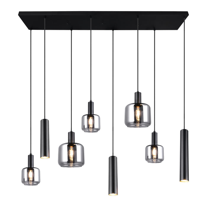 Trio Mataro Hanglamp 8-lichts - Zwart Mat