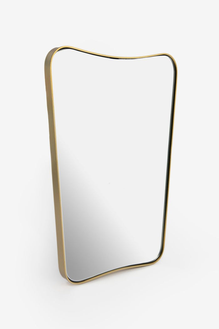 Sissy-Boy Grote goudkleurige hangspiegel met brass omlijsting