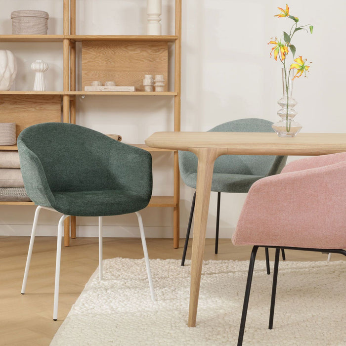 Nolon Nora-Otis eetkamerstoel donkergroen - wit onderstel