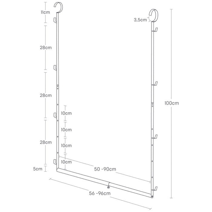Yamazaki 2-laags Uitschuifbaar Kledingrek - Smart - Zwart