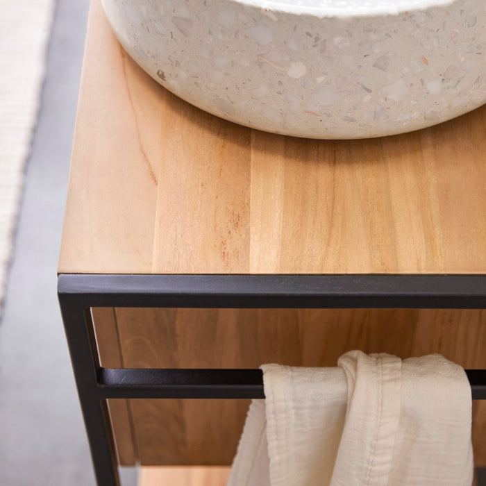 Tikamoon - Michal - Massief teakhouten en metalen badmeubel 140 cm