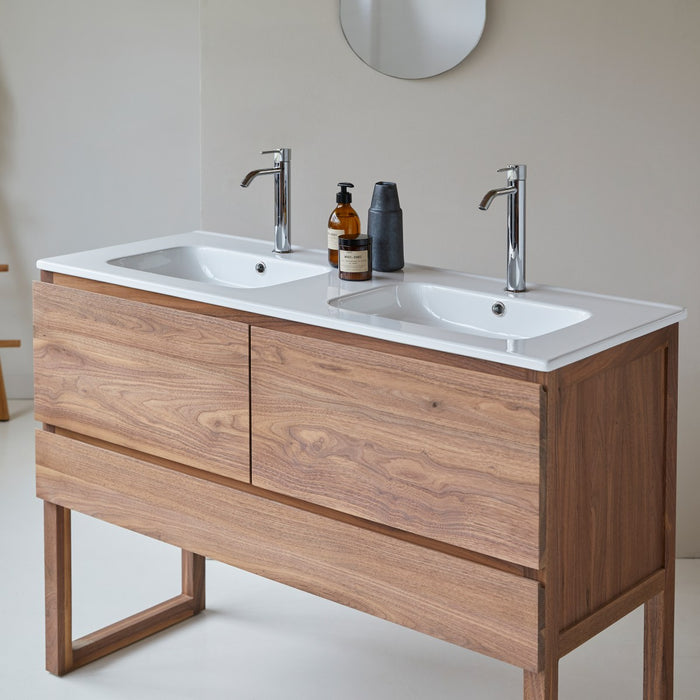 Tikamoon - Edgar - Badkamermeubel van massief walnoothout 120 cm