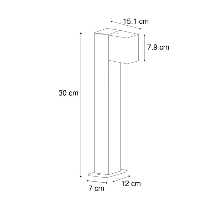 QAZQA Smart staande buitenlamp roestbruin 30 cm IP44 incl. Wifi GU10