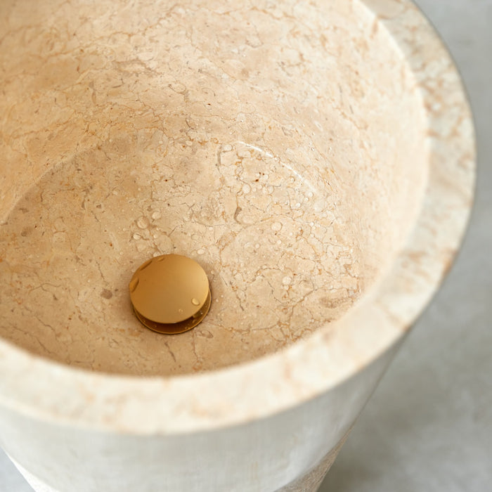 Tikamoon - Koni - Staande marmeren wastafel cream