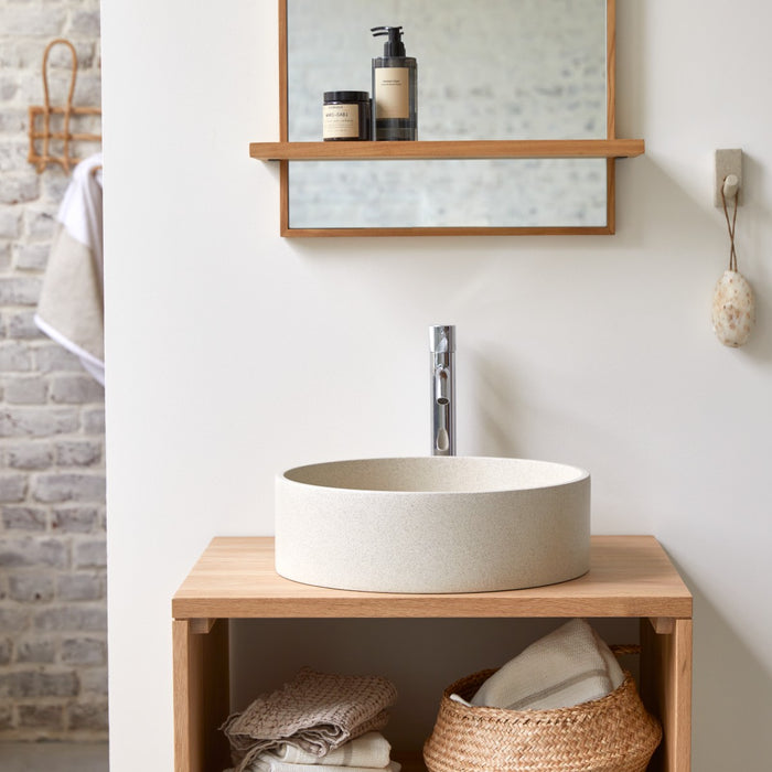 Tikamoon - Gina - Ronde wastafel in crème terrazzo