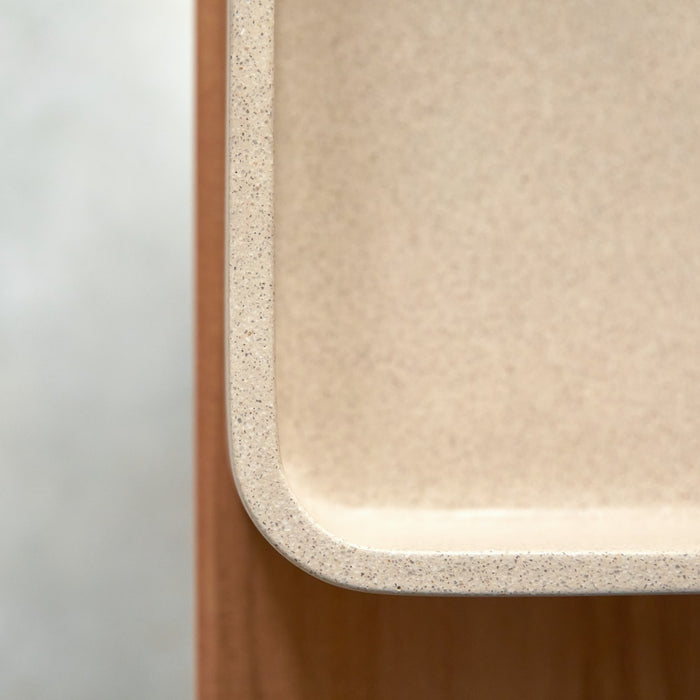 Tikamoon - Thaïs - Vierkante wastafel in crème terrazzo