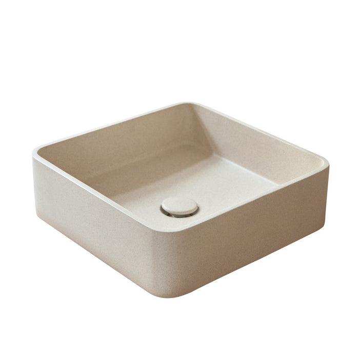 Tikamoon - Thaïs - Vierkante wastafel in crème terrazzo